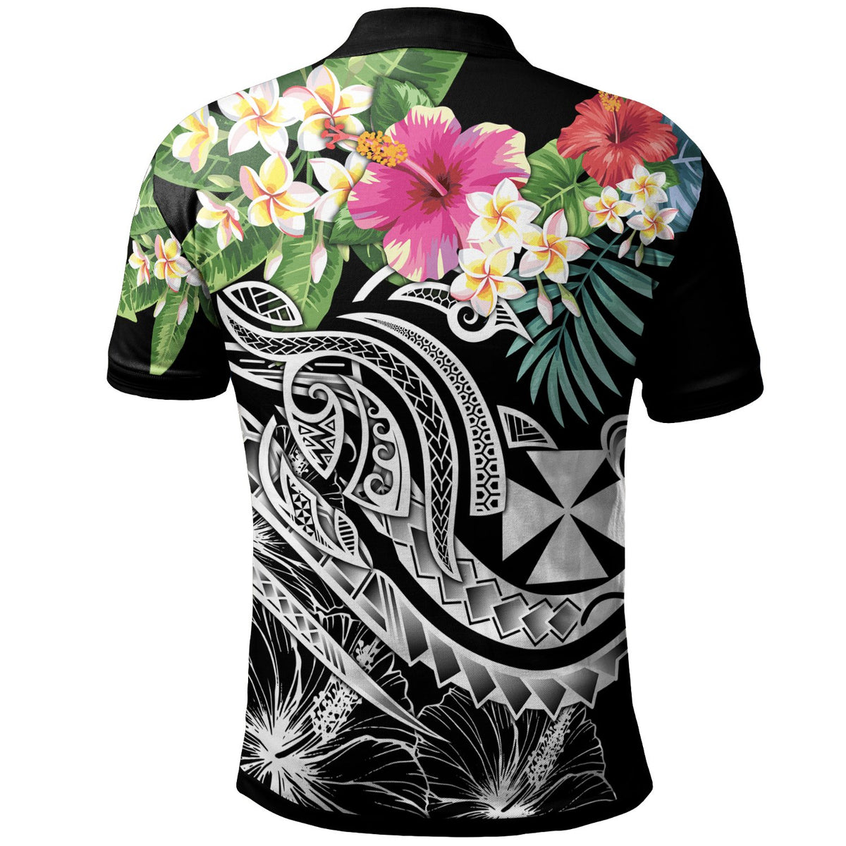 Wallis and Futuna Polynesian Polo Shirt Summer Plumeria (Red) - Polynesian Pride