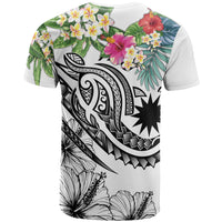 Nauru Polynesian T Shirt Summer Plumeria (White) - Polynesian Pride