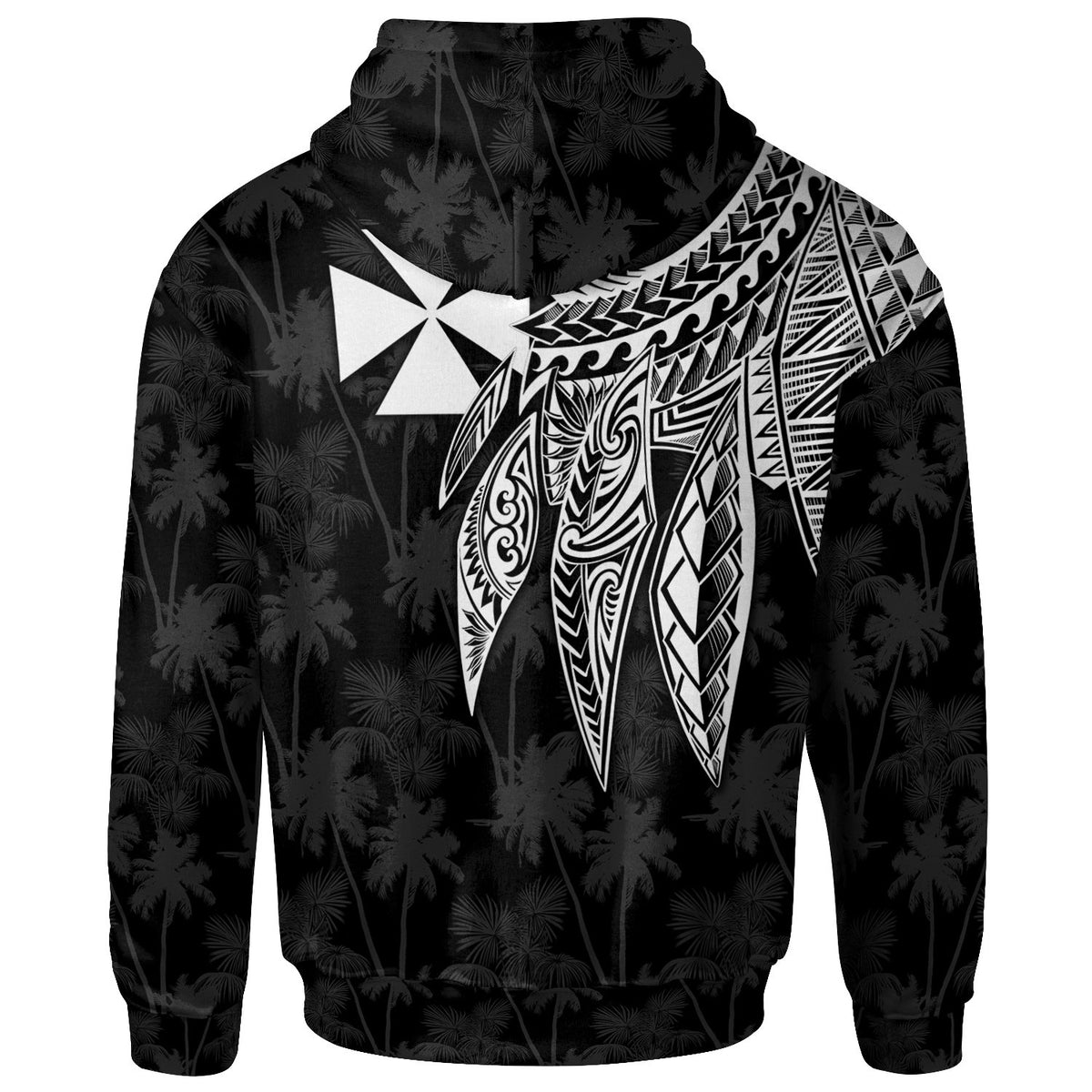 Wallis and Futuna Custom Hoodie Polynesian Wings White - Polynesian Pride