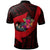 Samoa Polo Shirt Polynesian Hook and Hibiscus (Red) - Polynesian Pride