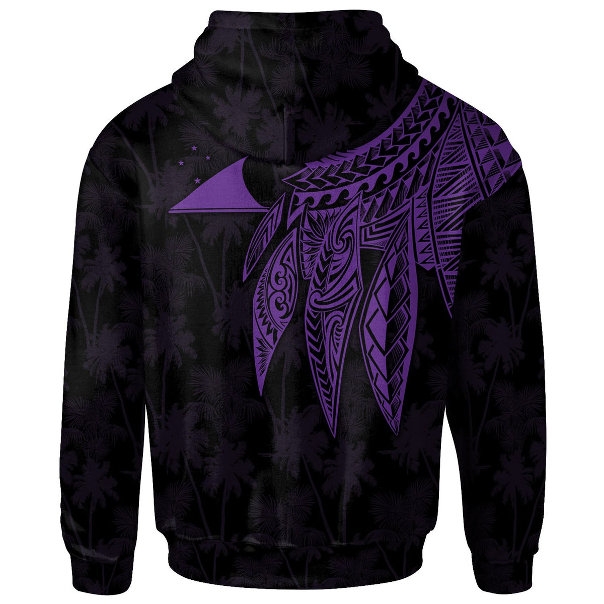 Tokelau Hoodie Polynesian Wings (Purple) - Polynesian Pride
