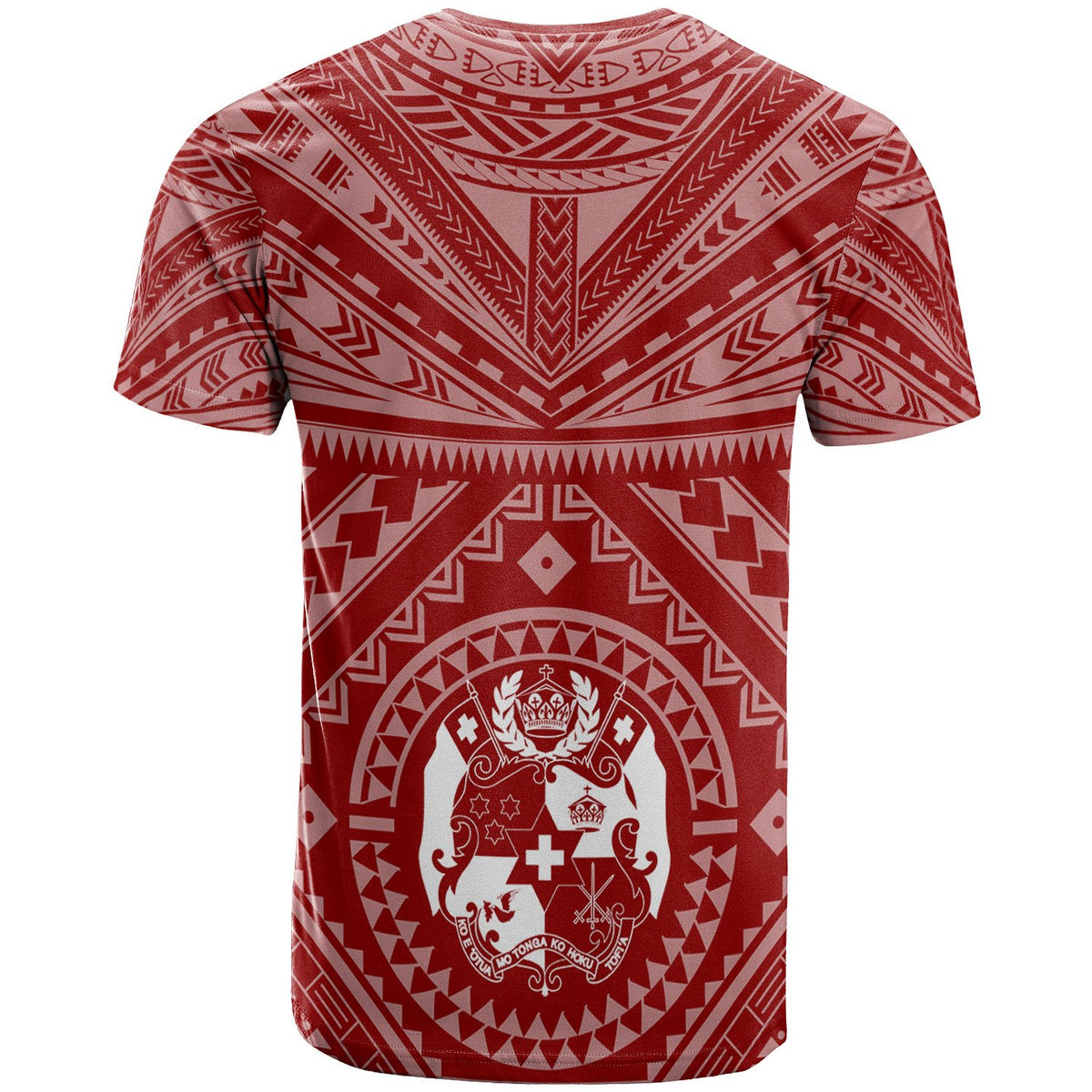 Tonga Custom T Shirt Tonga Seal With Polynesian Tattoo Style (Red) - Polynesian Pride