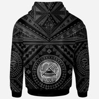 American Samoa Custom Hoodie Seal In Polynesian Tattoo Style (Black) - Polynesian Pride