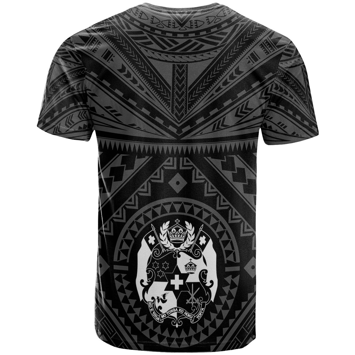 Tonga T Shirt Tonga Seal With Polynesian Tattoo Style (Black) - Polynesian Pride