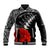 (Custom Personalised) New Zealand Anzac 2022 Baseball Jacket Maori Mix Fern Poppy LT13 - Polynesian Pride