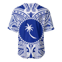 (Custom Personalised) Chuuk Flag Baseball Jersey Micronesia Style Blue LT13 - Polynesian Pride