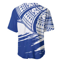 (Custom Personalised) Cook Islands Baseball Jersey Flag Style Blue With Claw Pattern LT13 - Polynesian Pride