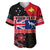 (Custom Personalised) Papua New Guinea and Australia T Shirt Baseball Jersey PNG and AUS LT13 Black - Polynesian Pride