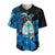 Guam Seal Baseball Jersey Polynesian Turtle with Flowers Version Blue LT13 - Polynesian Pride