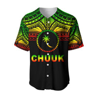 (Custom Personalised) Chuuk Flag Baseball Jersey Micronesia Style Reggae LT13 - Polynesian Pride