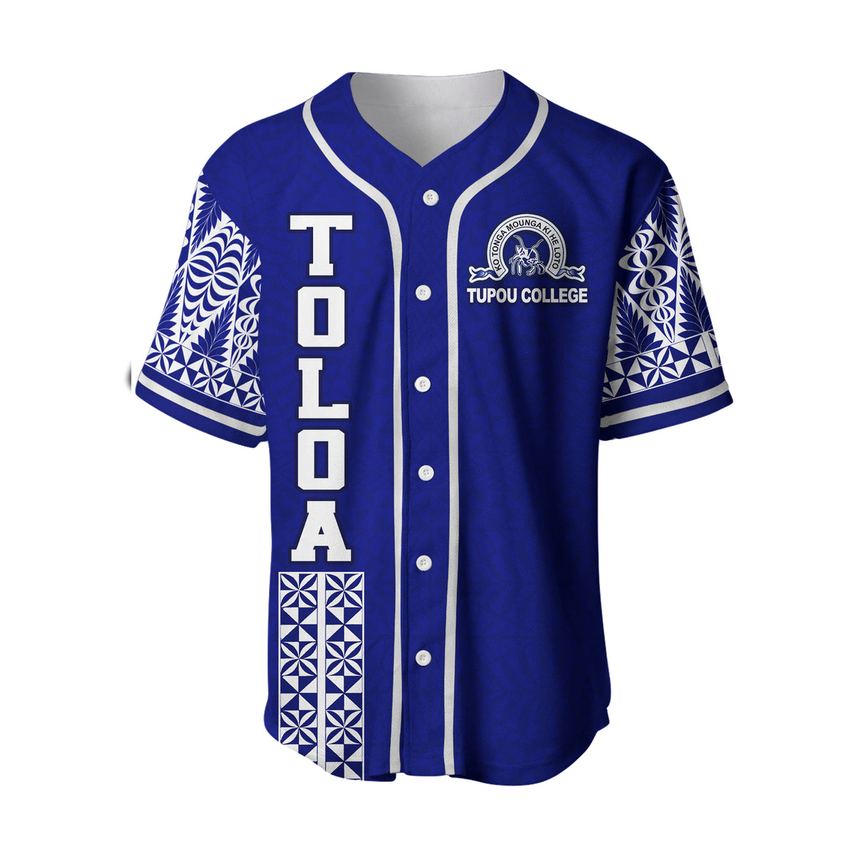 TOLOA Baseball Jersey Tupou College Tonga Pattern LT13 - Polynesian Pride