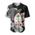 Guam Seal Baseball Jersey Polynesian Turtle with Flowers Version White LT13 - Polynesian Pride