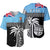 Fiji Tapa Pattern Baseball Jersey Coconut Tree LT13 Unisex Blue - Polynesian Pride