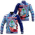 (Custom Personalised) Guam Chamorro Baseball Jacket Happy Liberation Day Latte Stone LT13 Unisex Blue - Polynesian Pride