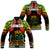 Samoa Rugby Baseball Jacket Teuila Torch Ginger Gradient Style LT14 Unisex Black - Polynesian Pride