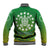 Cook Islands Baseball Jacket Circle Pattern Mix Sea Turtle Green Version LT14 - Polynesian Pride