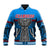 Guam Chamorro Baseball Jacket Latte Stone Blue Polynesian Haligi LT13 - Polynesian Pride