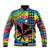 (Custom Personalised) Hawaii Rainbow Tie Dye Baseball Jacket Flowers Polynesian Hawaiian Tribal LT13 - Polynesian Pride