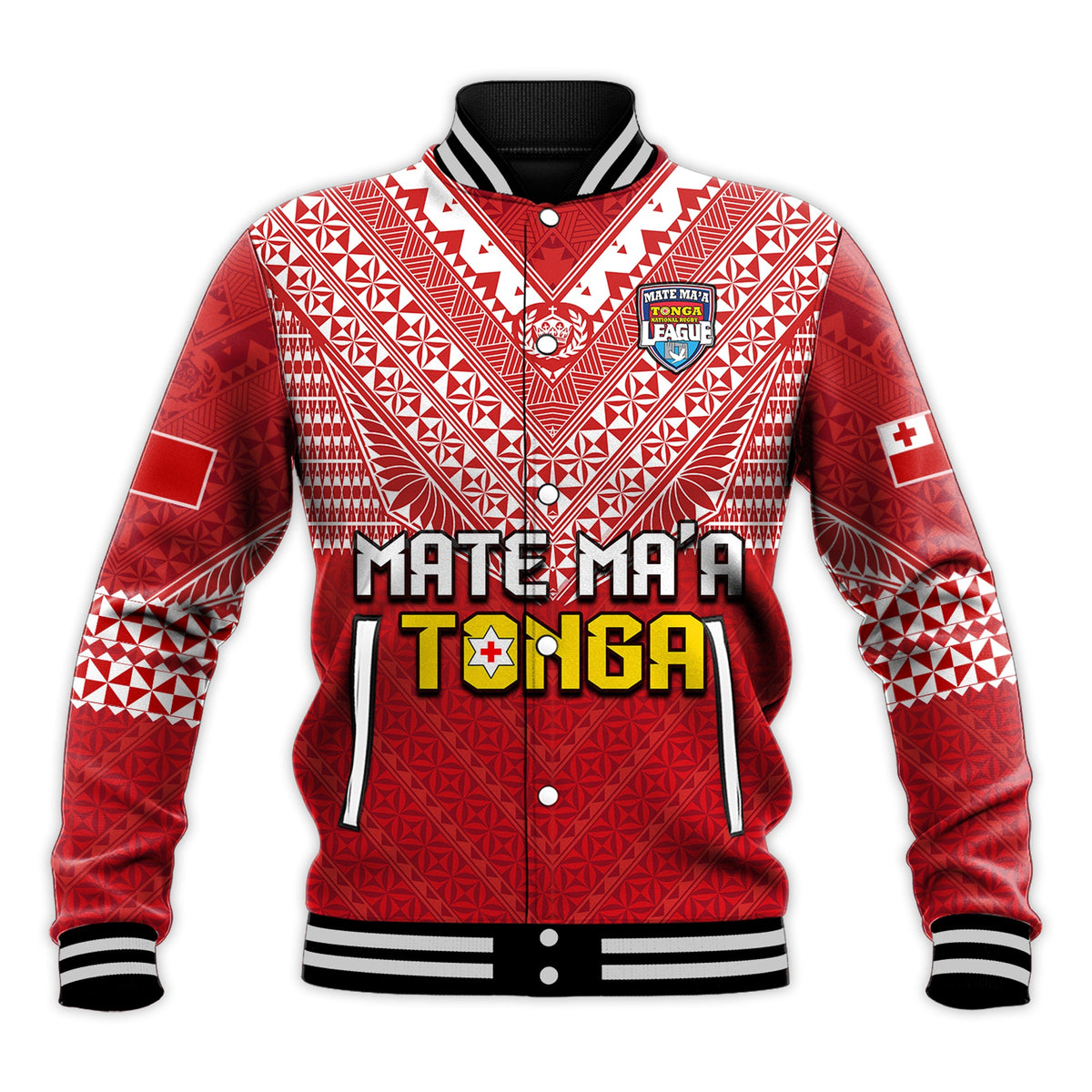 Tonga Rugby MMT Baseball Jacket Ngatu Mate Maa Tonga Special LT13 - Polynesian Pride