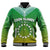 (Custom Personalised) Cook Islands Baseball Jacket Circle Pattern Mix Sea Turtle Green Version LT14 - Polynesian Pride