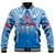 Samoa Rugby Baseball Jacket Toa Samoa Polynesian Pacific Blue Version LT14 Unisex Blue - Polynesian Pride