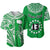 (Custom Text and Number) Rarotonga Cook Islands Baseball Jersey Turtle and Map Style Green LT13 Green - Polynesian Pride