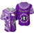 (Custom Text and Number) Rarotonga Cook Islands Baseball Jersey Turtle and Map Style Purple LT13 Purple - Polynesian Pride