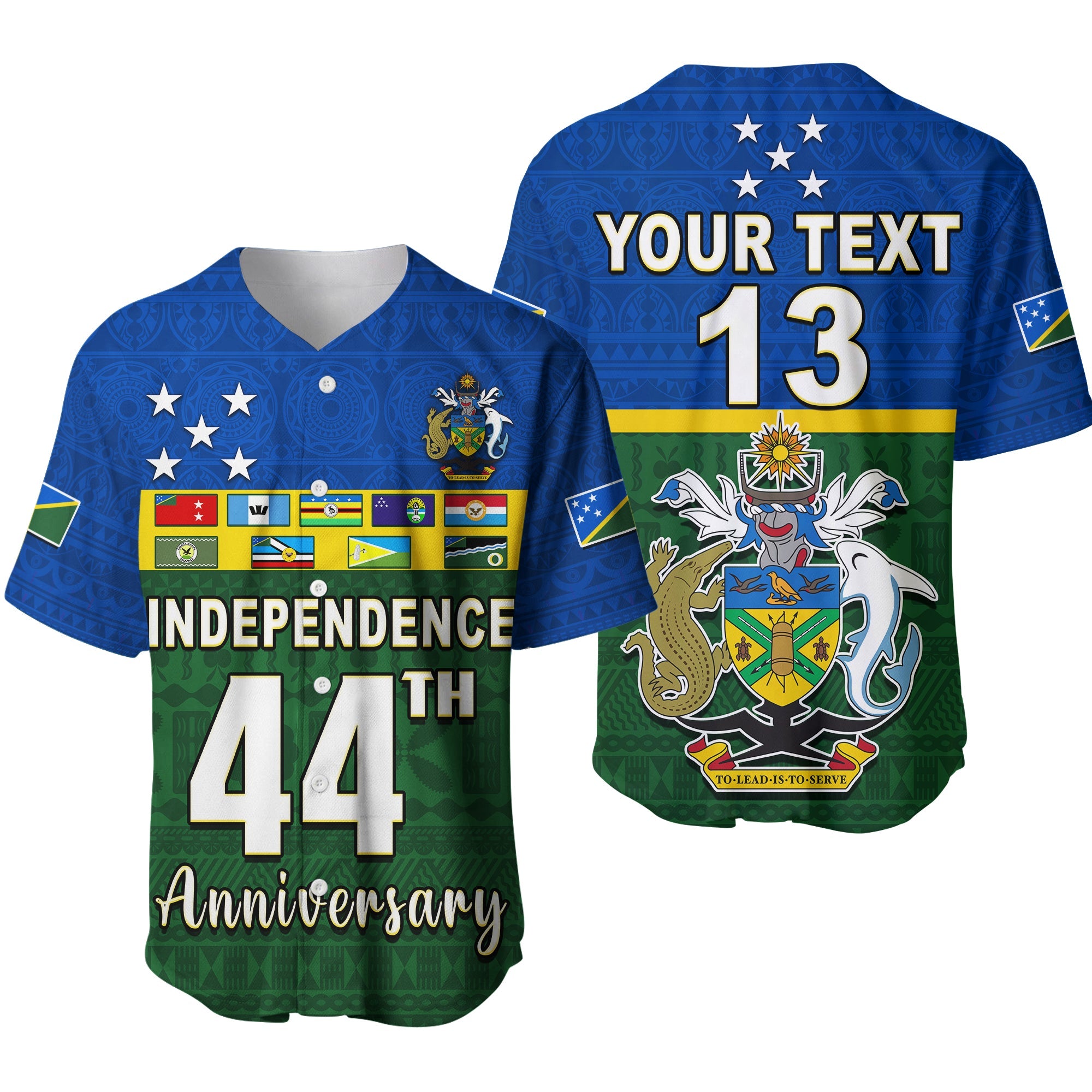 (Custom Text and Number) Solomon Islands National Day Baseball Jersey Independence Day Tapa Pattern Ver.01 LT13 Green - Polynesian Pride