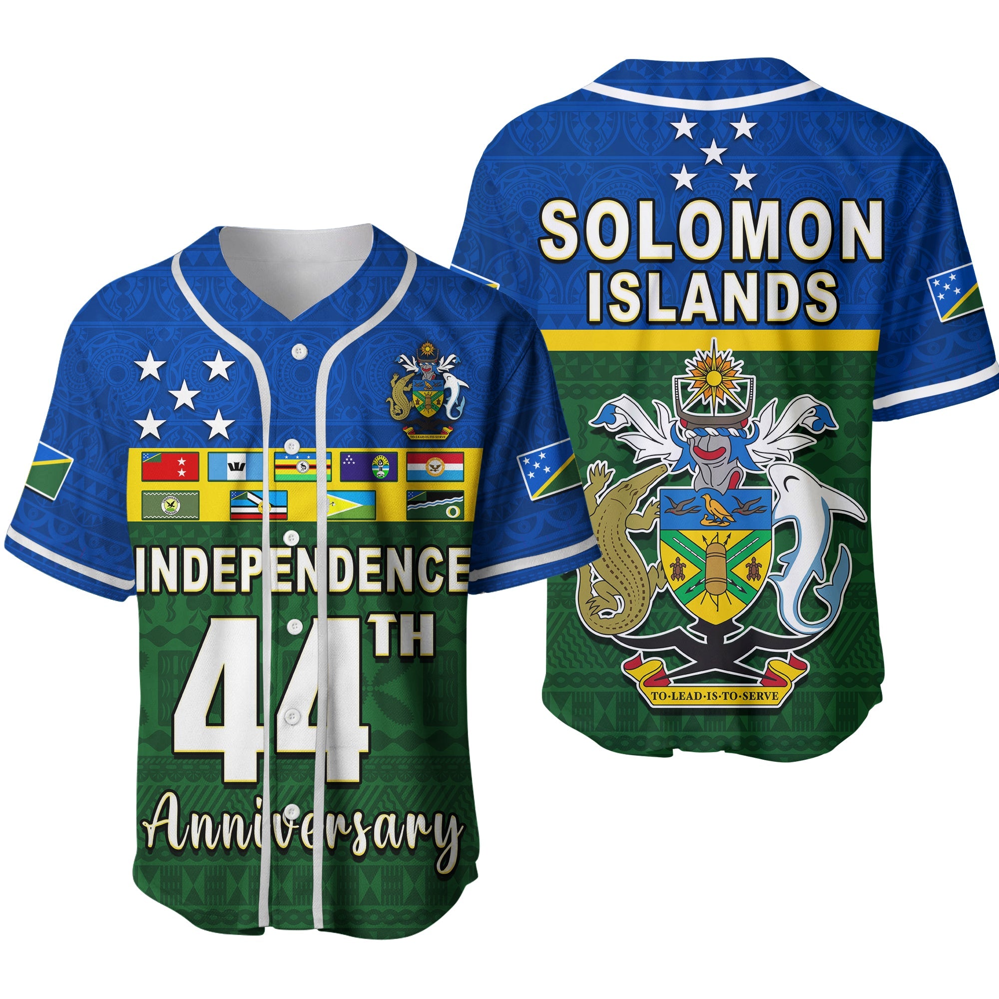 Solomon Islands National Day Baseball Jersey Independence Day Tapa Pattern Ver.02 LT13 Green - Polynesian Pride