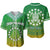 Cook Islands Baseball Jersey Circle Pattern Mix Sea Turtle Green Version 2 LT14 Green - Polynesian Pride