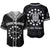 Cook Islands Baseball Jersey Circle Pattern Mix Sea Turtle Black Version 2 LT14 Black - Polynesian Pride