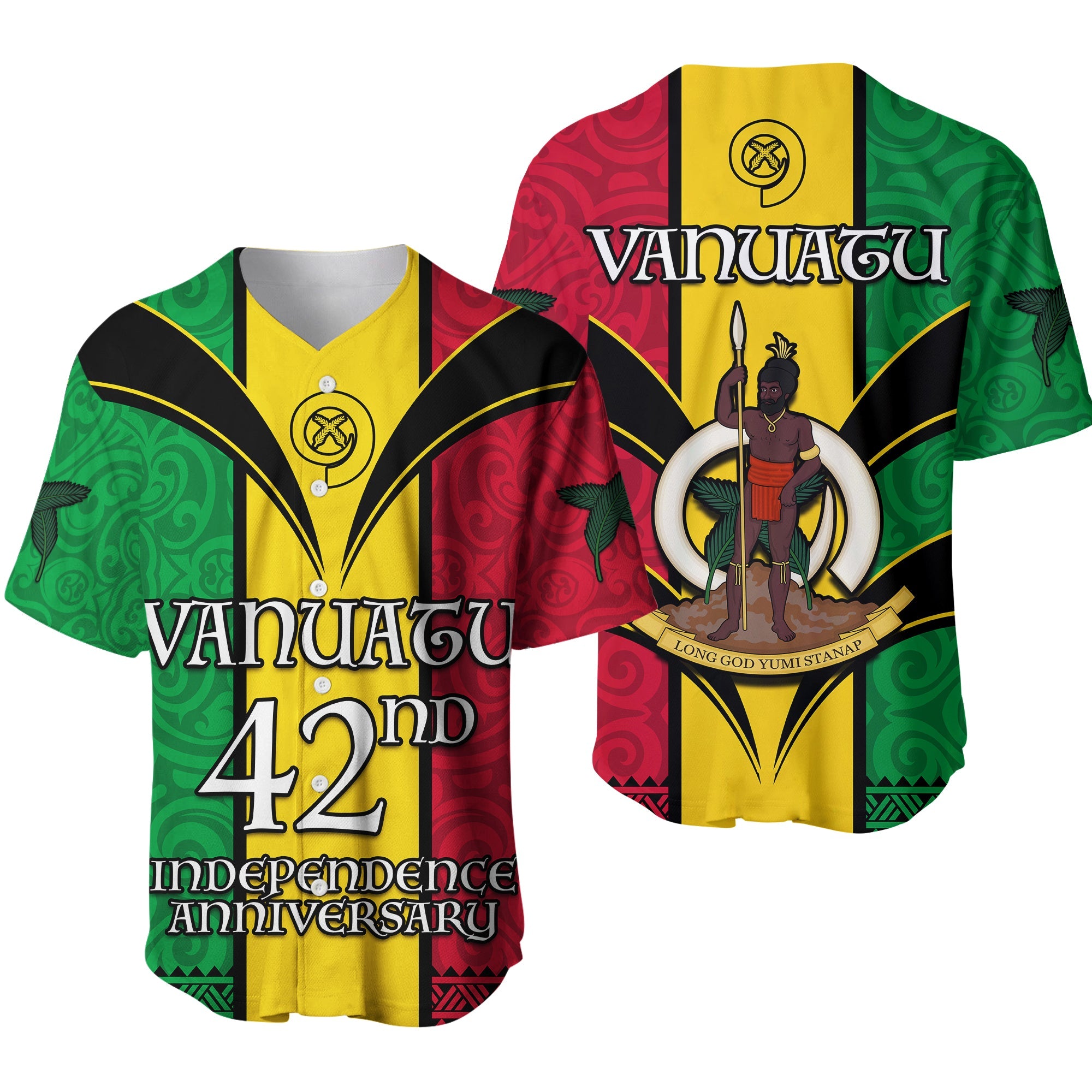 Vanuatu 1980 Baseball Jersey Vanuatuan Independence Day LT13 Yellow - Polynesian Pride