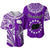 Rarotonga Cook Islands Baseball Jersey Turtle and Map Style Purple LT13 Purple - Polynesian Pride