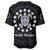 Cook Islands Baseball Jersey Circle Pattern Mix Sea Turtle Black Version LT14 - Polynesian Pride