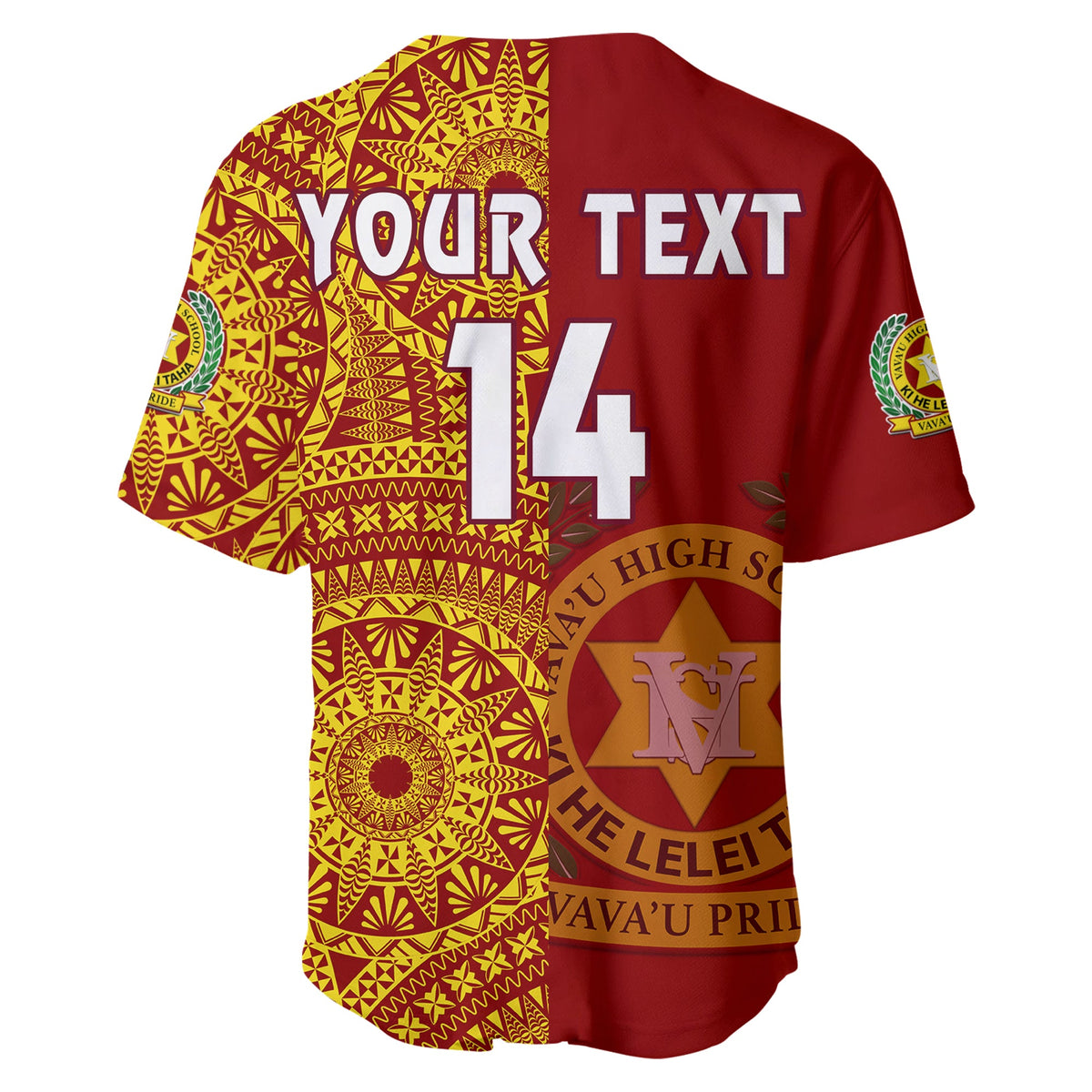 (Custom Text And Number) Tonga Vavau High School Baseball Jersey Class Of Year Tongan Ngatu Pattern LT14 - Polynesian Pride