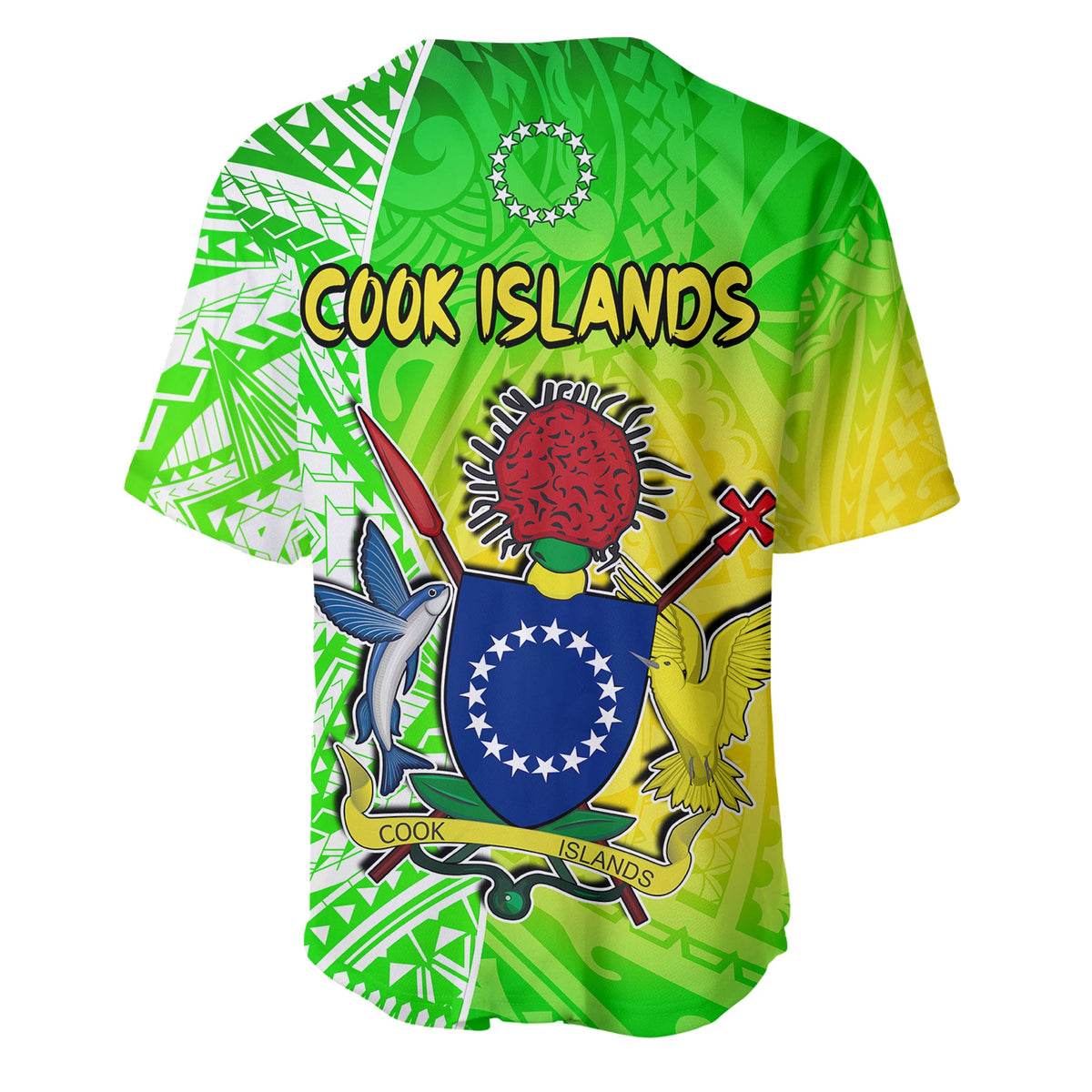 Happy Mangaia Gospel Day Baseball Jersey Cook Islands Coat Of Arms Polynesian Pattern LT14 - Polynesian Pride