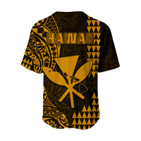 Hawaii Day Kakau Baseball Jersey Proud To Be Hawaiian Gold King Kamehameha and Kanaka Maoli LT13 - Polynesian Pride