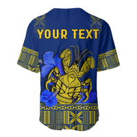 (Custom Personalised) Niue Baseball Jersey Happy Constitution Day Niuean Hiapo Crab With Map LT14 - Polynesian Pride