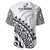 Fiji Rugby Baseball Jersey Fijian Cibi Dance Tapa Pattern White LT14 - Polynesian Pride