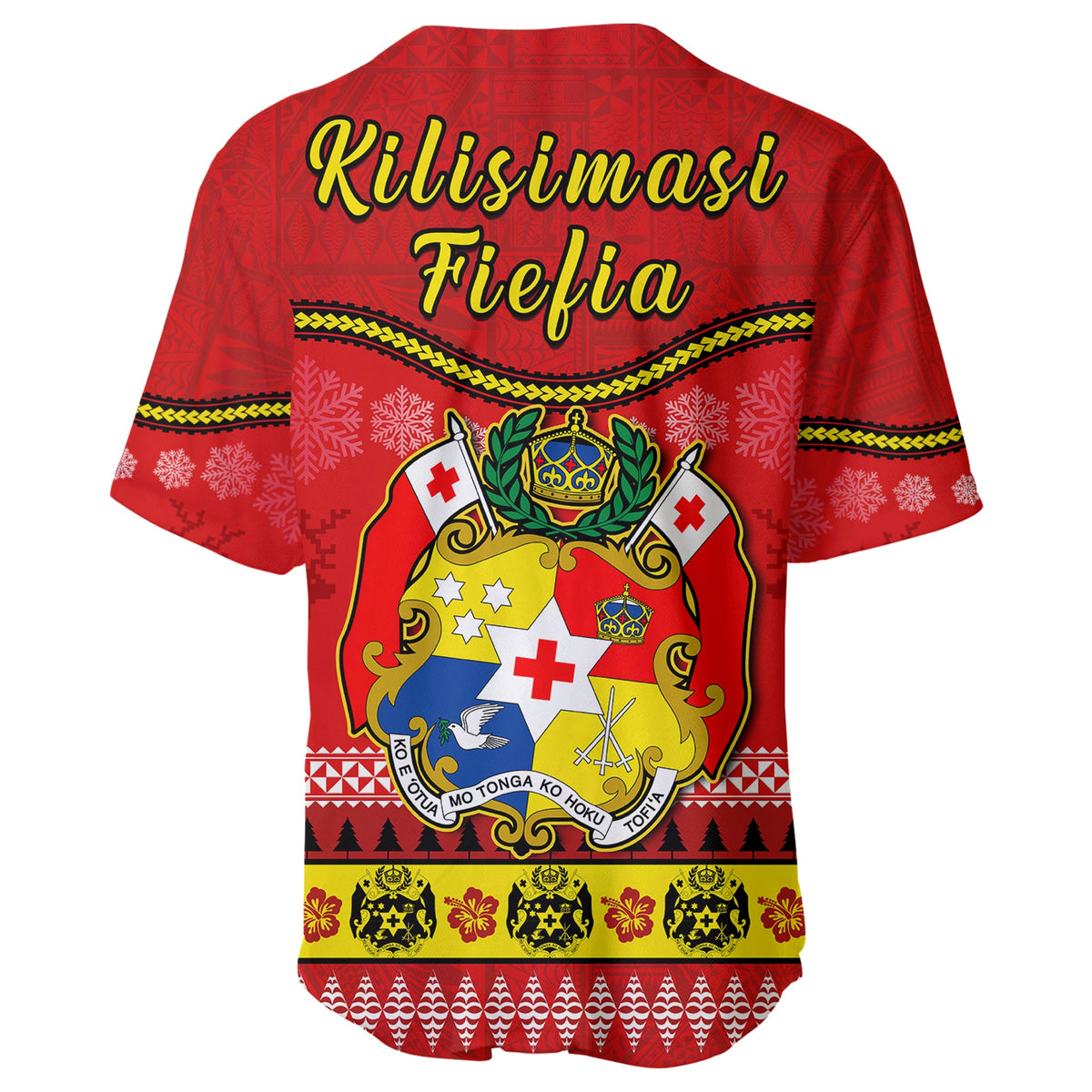 Tonga Christmas Baseball Jersey Tongan Ngatu Kilisimasi Fiefia LT14 - Polynesian Pride