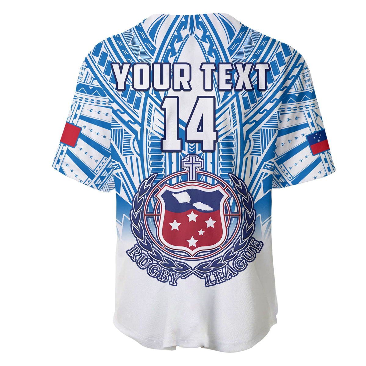(Custom Text And Number) Samoa Rugby Baseball Jersey Personalise Toa Samoa Polynesian Pacific White Version LT14 - Polynesian Pride