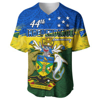 (Custom Personalised) Solomon Islands Baseball Jersey Happy 44th Independence Anniversary Polynesian Pattern LT14 - Polynesian Pride