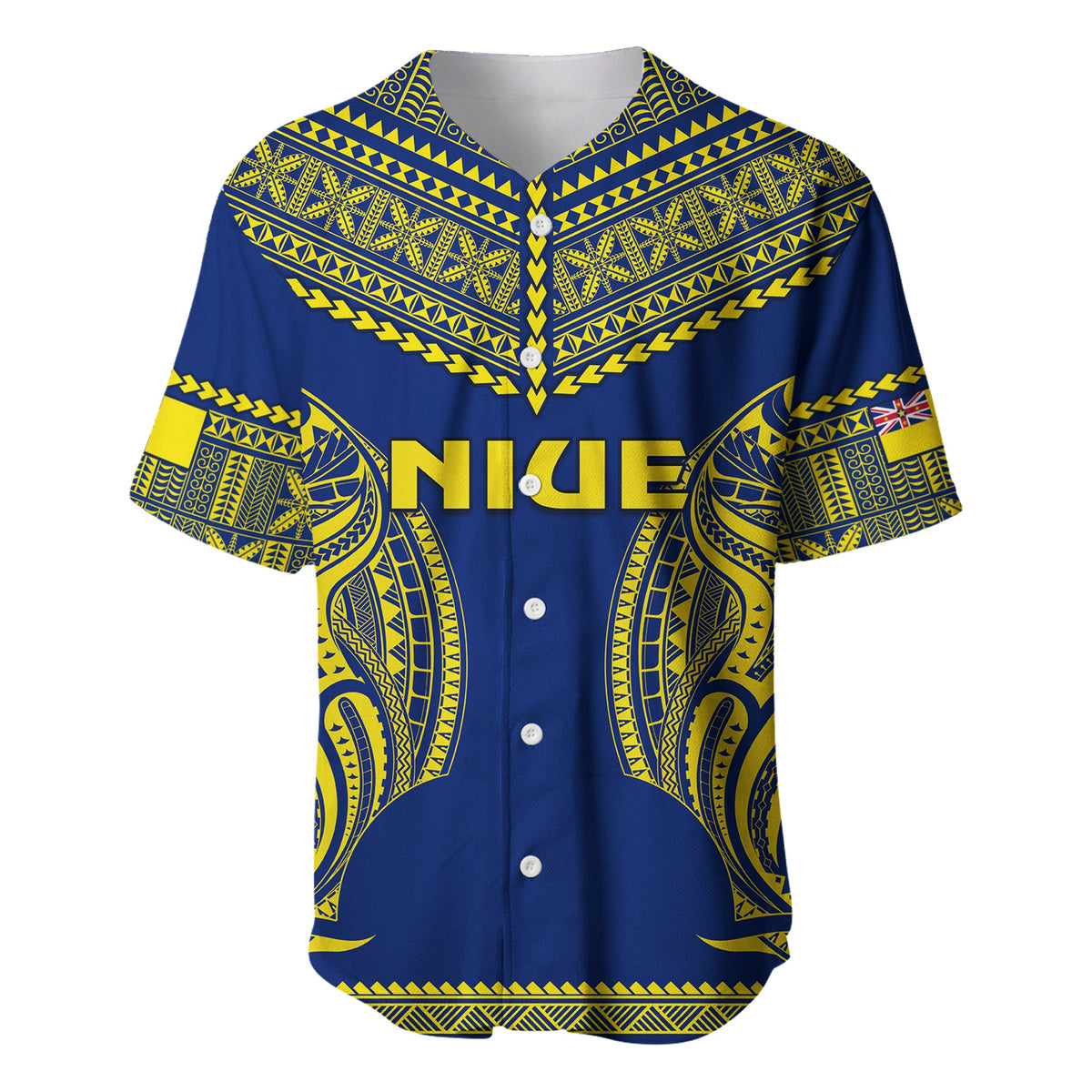 Niue Baseball Jersey Hiapo Mix Polynesian Happy Constitution Day LT14 Blue - Polynesian Pride
