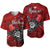 The Shaka Hawaii Baseball Jersey Tropical Flowers Red Version LT13 Red - Polynesian Pride