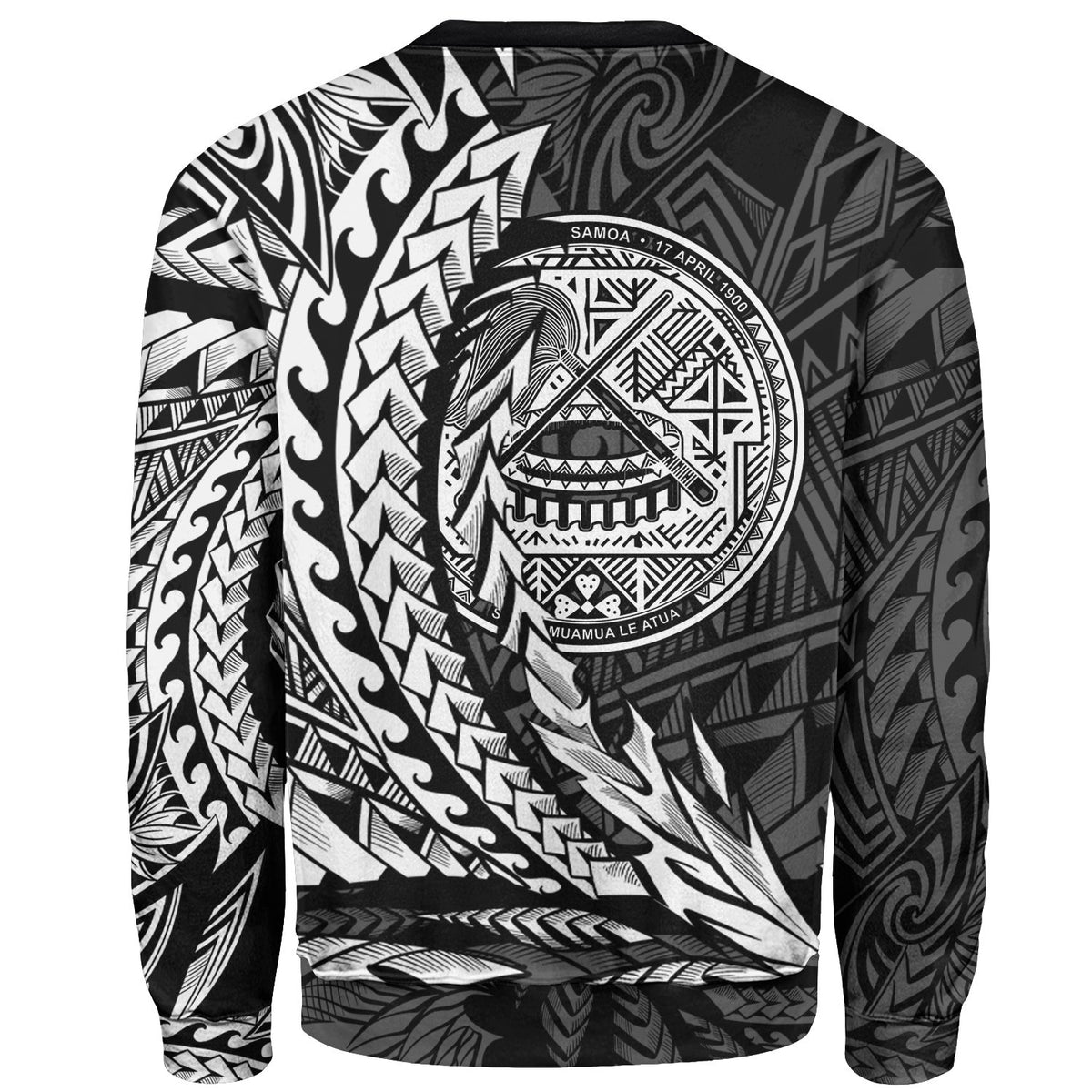 American Samoa Custom Personalised Sweatshirt - Wings Style White Color - Polynesian Pride