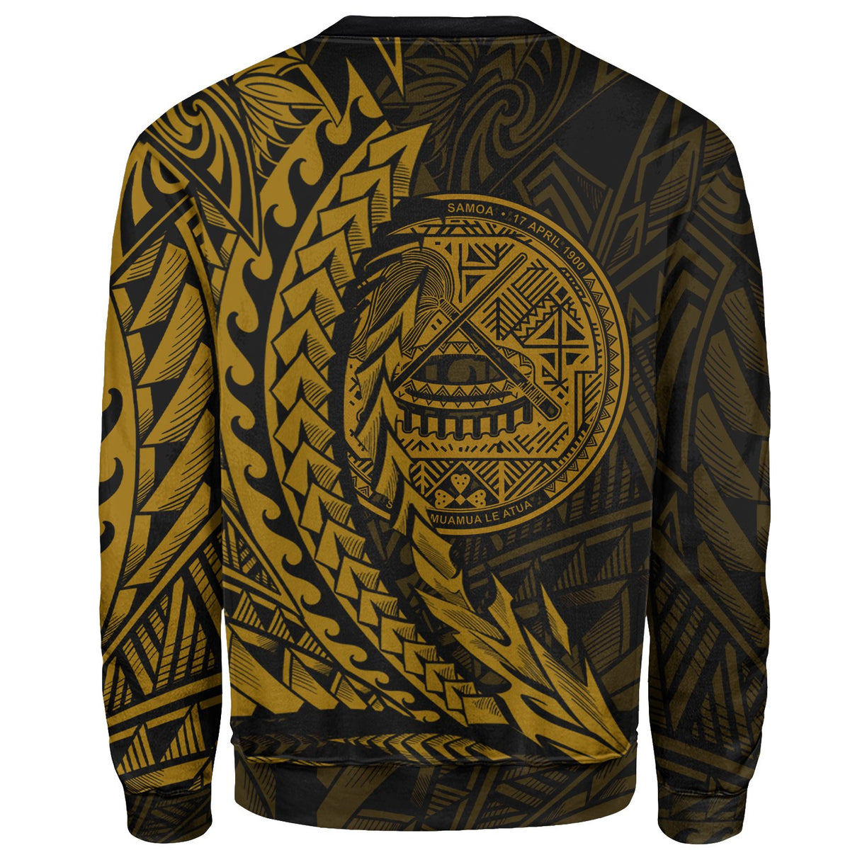 American Samoa Sweatshirt - Wings Style Gold Color - Polynesian Pride