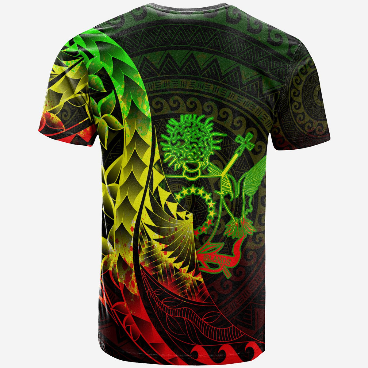 Cook Islands T Shirt Custom Polynesian Pattern Style Raggae Color - Polynesian Pride