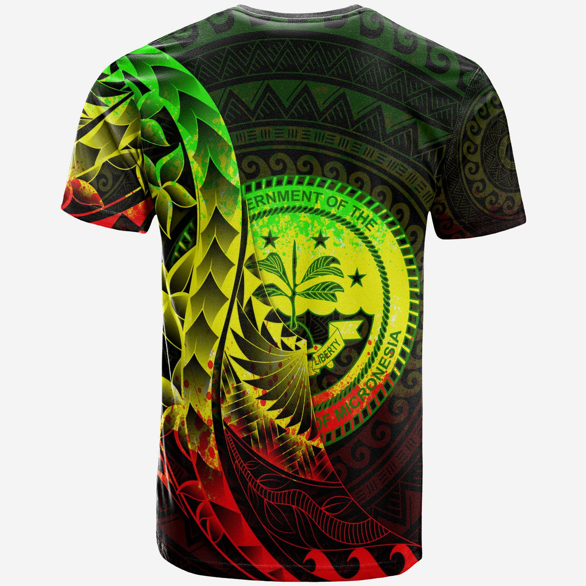 Federated States of Micronesia T Shirt Polynesian Pattern Style Raggae Color - Polynesian Pride