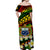 (Custom Personalised) Samoa Off Shoulder Long Dress Plumeria Flower Reggae Color LT13 - Polynesian Pride