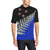 Maori Fern Black and Blue Polo T Shirt Unisex Black - Polynesian Pride